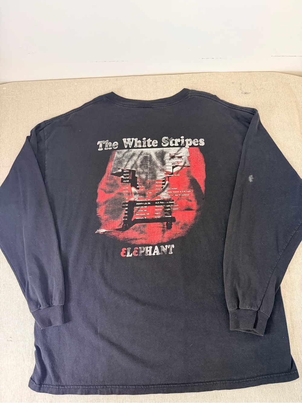 'White Stripes Elephant Tour Long Sleeve Shirt XL Vintage